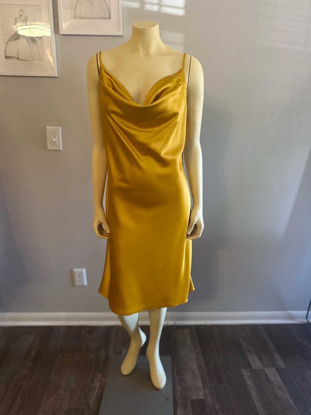 Posh Couture Satin Slip - Mustard Yellow